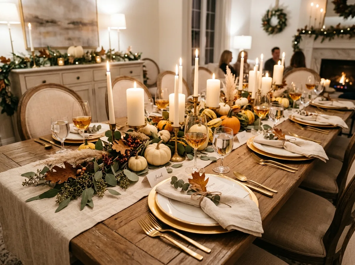 Elegant Thanksgiving Dining Table for 10 thanksgiving decor ideas for a festive home